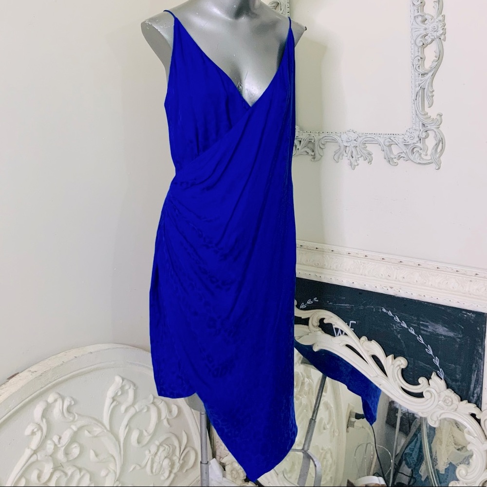 Spaghetti Strap Leopard Print Wrap Slip Dress - image 2